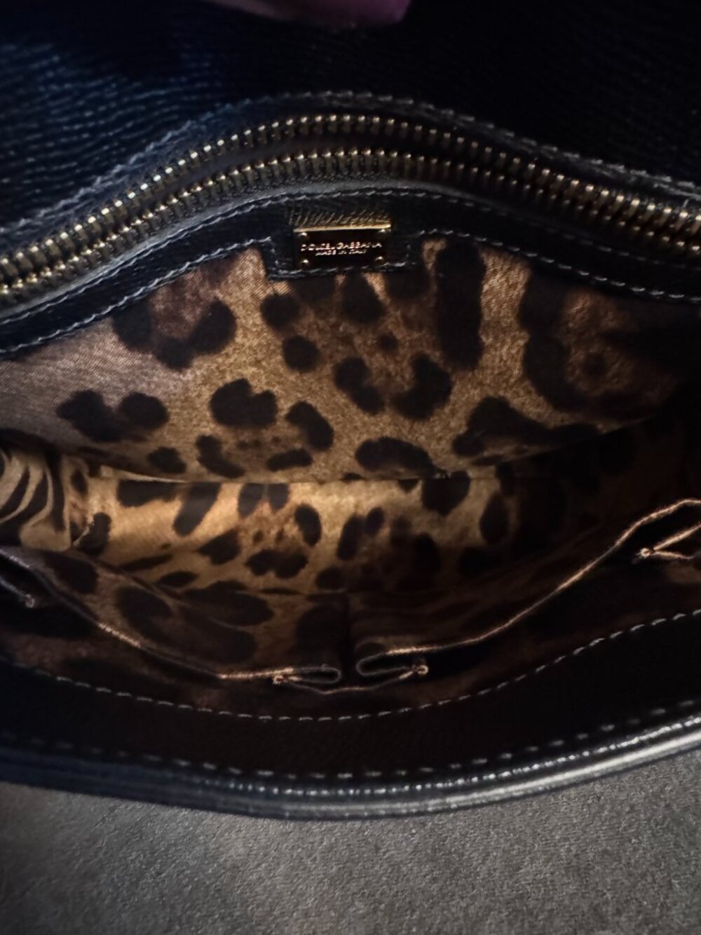 Dolce & Gabbana Black Leather Top Handle Shoulder Bag + COA - Picture 10 of 13
